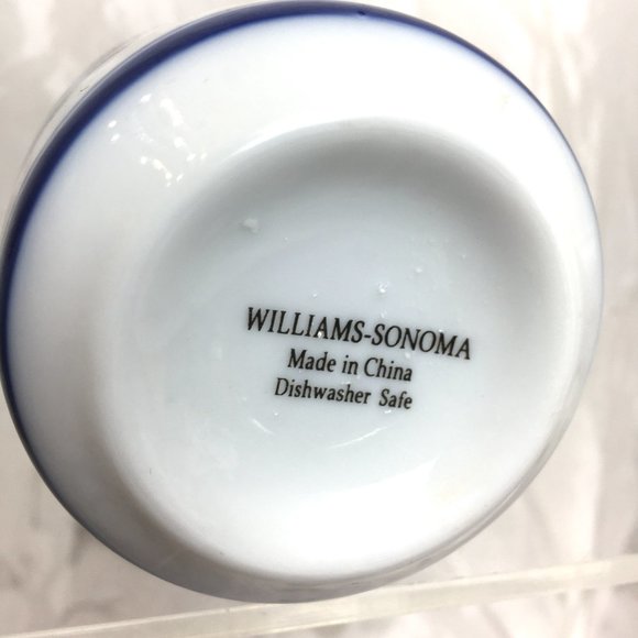 WILLIAMS SONOMA Blue & White 4” Egg Floral Ceramic Coddler - Picture 8 of 8